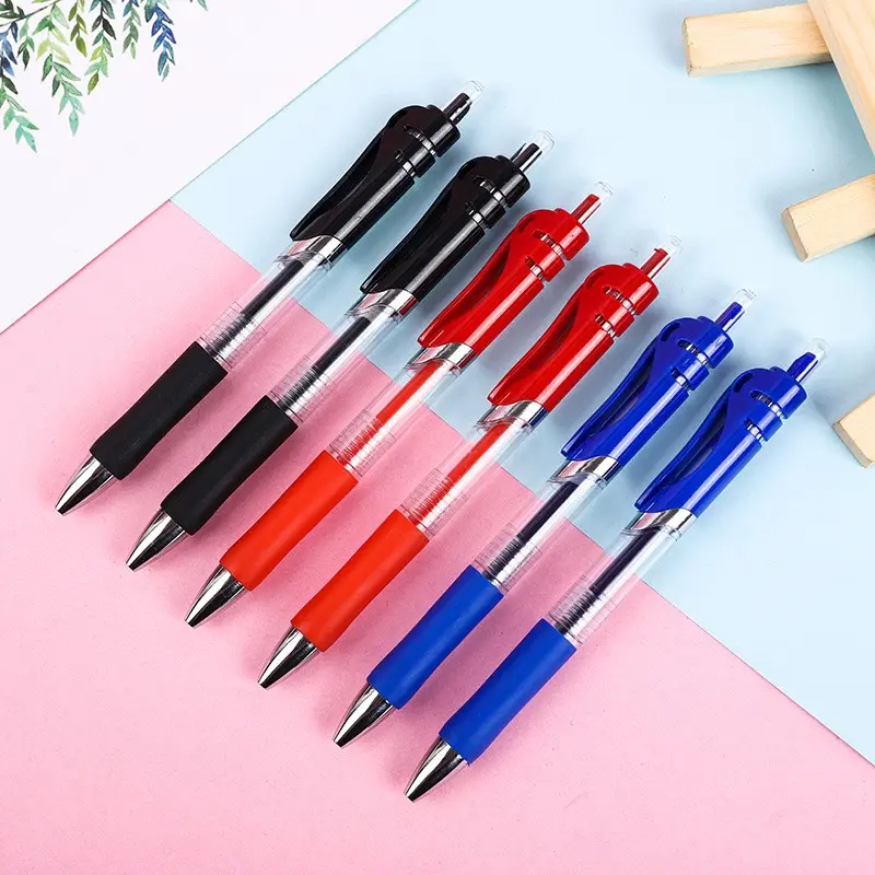 Plastic Gepersonaliseerde Gekleurde Gel Pennen 0.5Mm Parker Gel Pen Hervulbare Zwart Rood Blauw Inkt Gel Pen