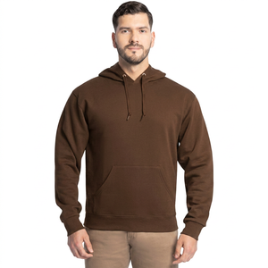 Sudadera con Capucha Marrón para Hombre, Corte Regular, Algodón French Terry, Casual, Otoño, Diseño con Bolsillos, Tejido de Punto, Manga Larga - Product Image 1