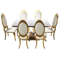 Chaise King de luxe pour hôtel Chaise Queen Chaise trône de mariage blanc avec garniture dorée pour les mariés