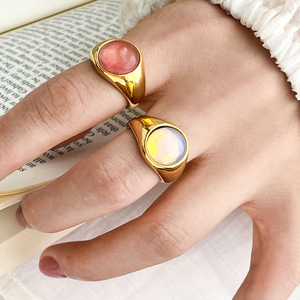 Bague en acier inoxydable avec <span class=keywords><strong>pierre</strong></span> naturelle, agate <span class=keywords><strong>opale</strong></span>, malachite, bijoux pour femmes, anillos de piedra bague <span class=keywords><strong>pierre</strong></span> naturelle - Product Image 5