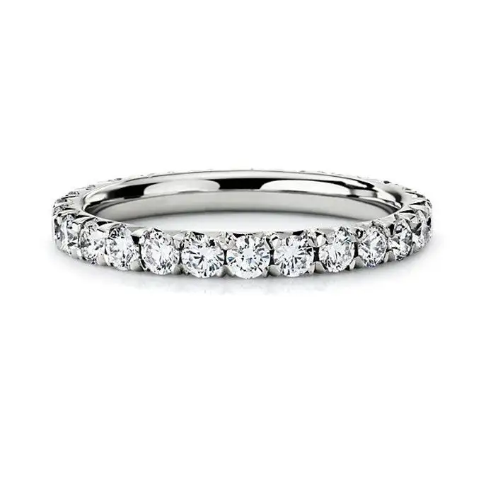 VOAINO 18K 14K 9K or 30 Points Princesse coupe HPHT laboratoire diamant vintage mariage éternité bague pour les femmes