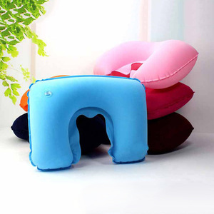 Portable Inflatable U-Shaped Neck Pillow 28x26x14cm For Travel And Naps Solid Color Lightweight Design - Product Image 3
