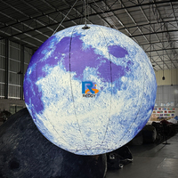 Ballons géants gonflables sur le thème de l'espace, modèle de planète lune, logo personnalisé, lumière LED, ballon publicitaire gonflable pour enseigne extérieure