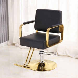 k Modern Salon Shampoo Chair Set Adjustable Barber Chair Black Upholstered Hair Washing Chair Gold Frame - Product Image 3