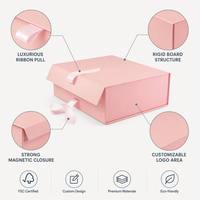 Big Logo Folding Faltbare Pappe Baby Pink Luxus Geschenk verpackung Starre magnetische Papier boxen mit Deckel für kleine Unternehmen