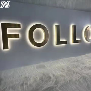 อะคริลิค + สแตนเลสตัวอักษร backlit ป้ายร้านขายปลีกไฮเอนด์ป้ายสว่างภายในโรงแรมหรูหรา - Product Image 2