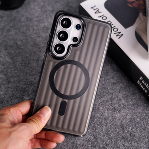 Étui de téléphone en métal ondulé peint, résistant aux chocs, en PC rigide, pour Samsung S26 Ultra Plus, coque magnétique pour iPhone - Product Image 4