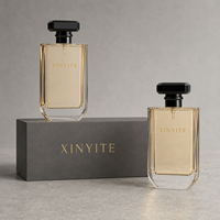 Flacon de parfum vide sur mesure 100 ml, rectangulaire et fin, en verre ambré, pour marque haut de gamme