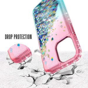 TENCHEN Luxus Clear Love Herz Pailletten Treibsand Telefon abdeckung Liquid Glitter Bling Handy hülle für Iphone 13 14 15 - Product Image 4