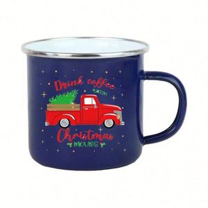 Mug à café avec logo et poignée, 14 oz, en émail vitreux, tasse à café à double paroi, mug isotherme sous vide, mug de voyage, revêtement en poudre - Product Image 6