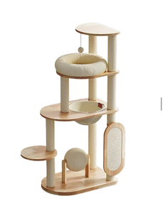 Arredo per Animali Domestici: Tiragraffi Classico Personalizzabile in Legno e Lino per Negozi di Articoli per Animali - Decorazioni Ecologiche per Halloween - Product Image 1