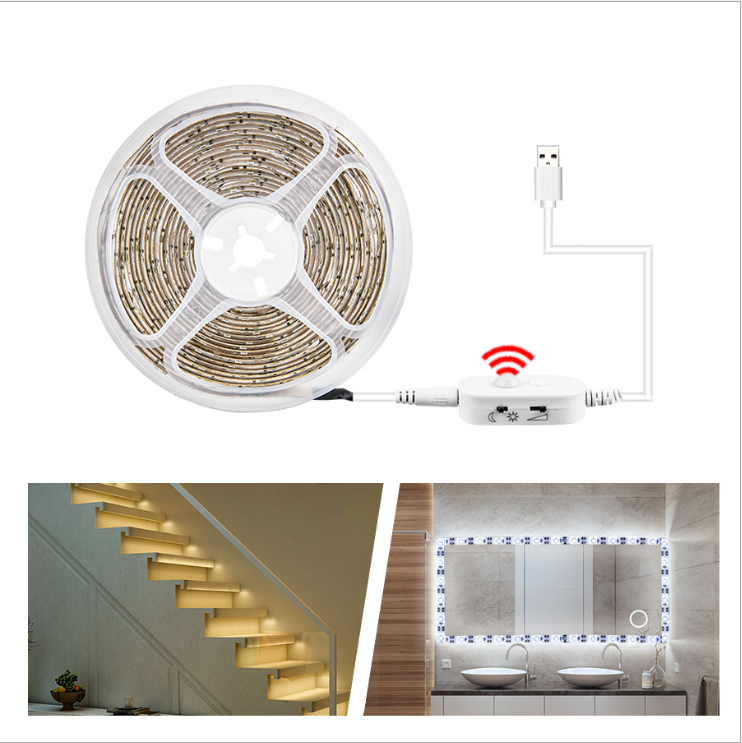 Strip Led Motion Activated Night Light Flexible LED Strip Sensor Automatic Bed Light DC 5V 1m Warm White · image 3
