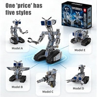 Kit de construction Robot LED Eyes 421 pièces 5 modèles Télécommandé Chariot de Combat sur Chenilles Briques Éducatives STEM Jouet pour Enfants Cadeau