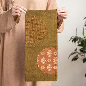 Guanlan Tie Dyed Canvas Tea Mat Chinese Style Reusable Heat Insulation <b>Table</b> <b>Runner</b> For Tea Ceremony Accessories - Product Image 1