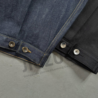 Veste en jean en tissu brut selvedge personnalisée OEM pour hommes, veste en denim japonaise lourde à boutons, coupe courte, hommes