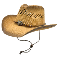 Chapeau de cowboy en paille rigide ajouré en gros |   Chapeaux de festival Panama personnalisés en perles de bois pour femmes et hommes, parfaits pour l'été et la plage