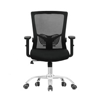 Fauteuil de visiteur, chaise de bureau avec roulettes en nylon PU et dossier moyen pour bureau commercial