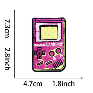 Patchs rétro des années 90, divertissement électronique, broderie, vinyle thermocollant, <span class=keywords><strong>tourne</strong></span>-<span class=keywords><strong>disque</strong></span>, console de jeu - Product Image 4