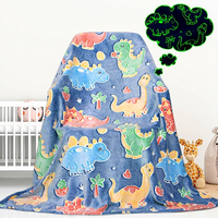 Couverture polaire jacquard tricotée écologique toutes saisons ultra douce brossée 100 % polyester rose traditionnel motif Salamandre Axolotl qui brille dans le noir