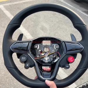 Accessoires intérieurs de voiture personnalisés Volant en cuir en fibre de carbone pour Tiguan <span class=keywords><strong>GTI</strong></span> GTR <span class=keywords><strong>2022</strong></span> 2023 2024 DOS - Product Image 3