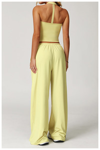 Ensemble de yoga pour femmes à manches longues, taille haute, color block, en Spandex/Nylon, respirant, séchage rapide, sexy, pour le sport et le fitness - Product Image 2
