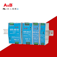 Alimentation électrique AC/DC A&B série NDR 480W NDR-480-24 20A 50/60Hz Sortie simple 85% d'efficacité Entrée 100-240VAC 24V LED