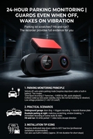 Cámara para Coche con Pantalla IPS de 1.97 Pulgadas, Lente Única 1080P, WiFi, Compatible con Sensor de Gravedad, Monitoreo de Estacionamiento y Aplicación Móvil