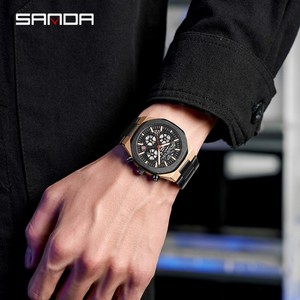 นาฬิกาควอตซ์ผู้ชาย Sanda 5505 รุ่นขายดี ดีไซน์โดดเด่น ฟังก์ชั่นหลากหลาย กันน้ำ เหมาะสำหรับเล่นกีฬา แฟชั่นทันสมัย นาฬิกาธุรกิจ - Product Image 1
