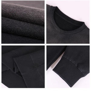 TKAN308D Men's New Fashion Sports Plus size Loose Heavy Cotton Vintage Acid Wash <b>Sandblasted</b> O-Neck keep warm Hoodie - Product Image 3