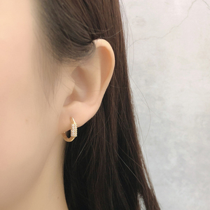 CANNER Diamond 5A Zircon Gold Hexagonal Circle S925 <b>Silver</b> <b>Hoop</b> <b>Earrings</b> for Women - Product Image 5