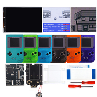 Kits d'écran LCD Hispeedido 36 couleurs pour GB DMG IPS V5 pour Game Boy avec haut-parleur, coque pré-découpée, installation facile