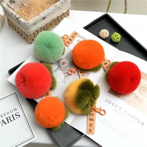 <strong>Good</strong> <strong>Things</strong> Happen Keychain Plush Persimmon Pendant Faux Rabbit Fur PP Cotton Filled 10cm 5-7 Years Plush Dolls Cross-Border - Product Image 3