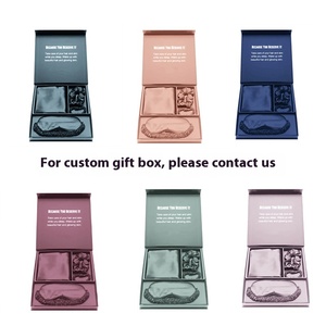 Vente en gros en usine-Coffret cadeau en soie personnalisé de trois pièces comprenant un masque pour les yeux en soie de mûrier <span class=keywords><strong>Taie</strong></span> <span class=keywords><strong>d</strong></span>'<span class=keywords><strong>oreiller</strong></span> pour cheveux - Product Image 2