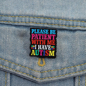 Otistik tırnak bakımı otizm lütfen benimle sabırlı olun otizm gökkuşağı bulmaca yaka iğnesi takı psikolojik kurumları var - Product Image 3