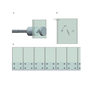 Braket Rel Kaca DF Bahan Stainless Steel, Dapat Disesuaikan, Warna Hitam Doff, Perlengkapan Pemasangan Dinding, Silinder, Kit Penyangga Persegi, Standoffs - Product Image 3