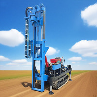 Foreuse minière DTH diesel de type chenillé tout-terrain, profondeur de forage max. 30 m, pompe hydraulique, boîte de vitesses 18 rapports, facile pour sols sablonneux et boueux