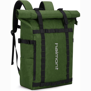 Free sample Factory price Custom High Quality Recycled Polyester <b>Canvas</b> Laptop Top Roll Backpack <b>for</b> outdoor - Product Image 1