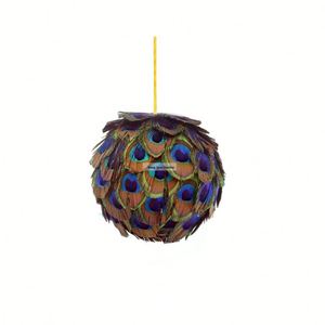 Teint vert naturel plume <span class=keywords><strong>de</strong></span> <span class=keywords><strong>paon</strong></span> <span class=keywords><strong>boule</strong></span> <span class=keywords><strong>de</strong></span> noël pour arbre <span class=keywords><strong>de</strong></span> noël ornement Festival automne décor fête vacances approvisionnement cadeaux artisanat - Product Image 1
