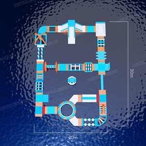 الحديقة المائية نفخ نعم معدات الملاهي المائية مخصصة حجم دائم قطرة جزيرة نفخ حوض السباحة منصة - Product Image 4