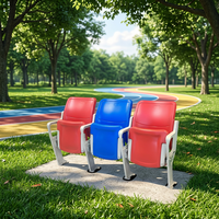 Siège de stade en PEHD moulé par soufflage avec accoudoir, chaise pliante en plastique pour tribune de gymnase, arène sportive, sièges de gradins