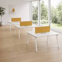 Poste de travail modulaire professionnel pour 2 à 4 personnes, mobilier de bureau commercial avec système de cloisons en tissu pour espace de travail ouvert
