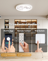 Moderna Lámpara de Techo LED Circular Blanca de Superficie, Ultra Delgada, para Dormitorio, Sala de Estar, Oficina en Casa, con Control Remoto