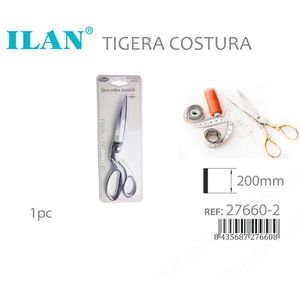 Forbici da Cucito Ilan Tigera 200mm Argento con Manico Dorato - Product Image 3