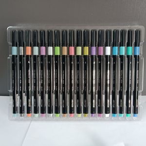 Juego de Marcadores Metálicos de Punta Fina IERS de 18 Colores, No Borrables, para Dibujos Artísticos de Estudiantes Escolares - Product Image 1