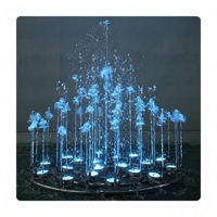 Fuente de Agua Decorativa Subacuática Personalizada de Acero Inoxidable con Luces LED, Fuente de Agua Musical Cuadrada para Exteriores