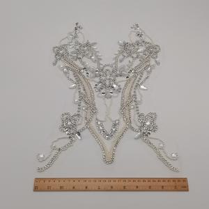 Tissu de dentelle de mariage 2023 <span class=keywords><strong>en</strong></span> <span class=keywords><strong>tulle</strong></span> entièrement orné de perles et d'appliques brillantes pour robe de soirée - Product Image 5