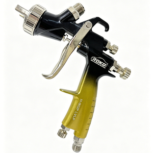 Pistolet de pulvérisation ROKO H-902 Or Noir LVLP, pulvérisateur de peinture à air comprimé OEM, buse de <span class=keywords><strong>1</strong></span>,3 mm, gobelet de 600 ml, alliage d'aluminium - Product Image 2