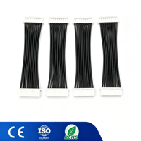 Câble Plat Noir Personnalisé avec Connecteur JST XH PH 2P-20P, Câblage Électrique à Âme en Cuivre Haute Conductivité pour Équipement
