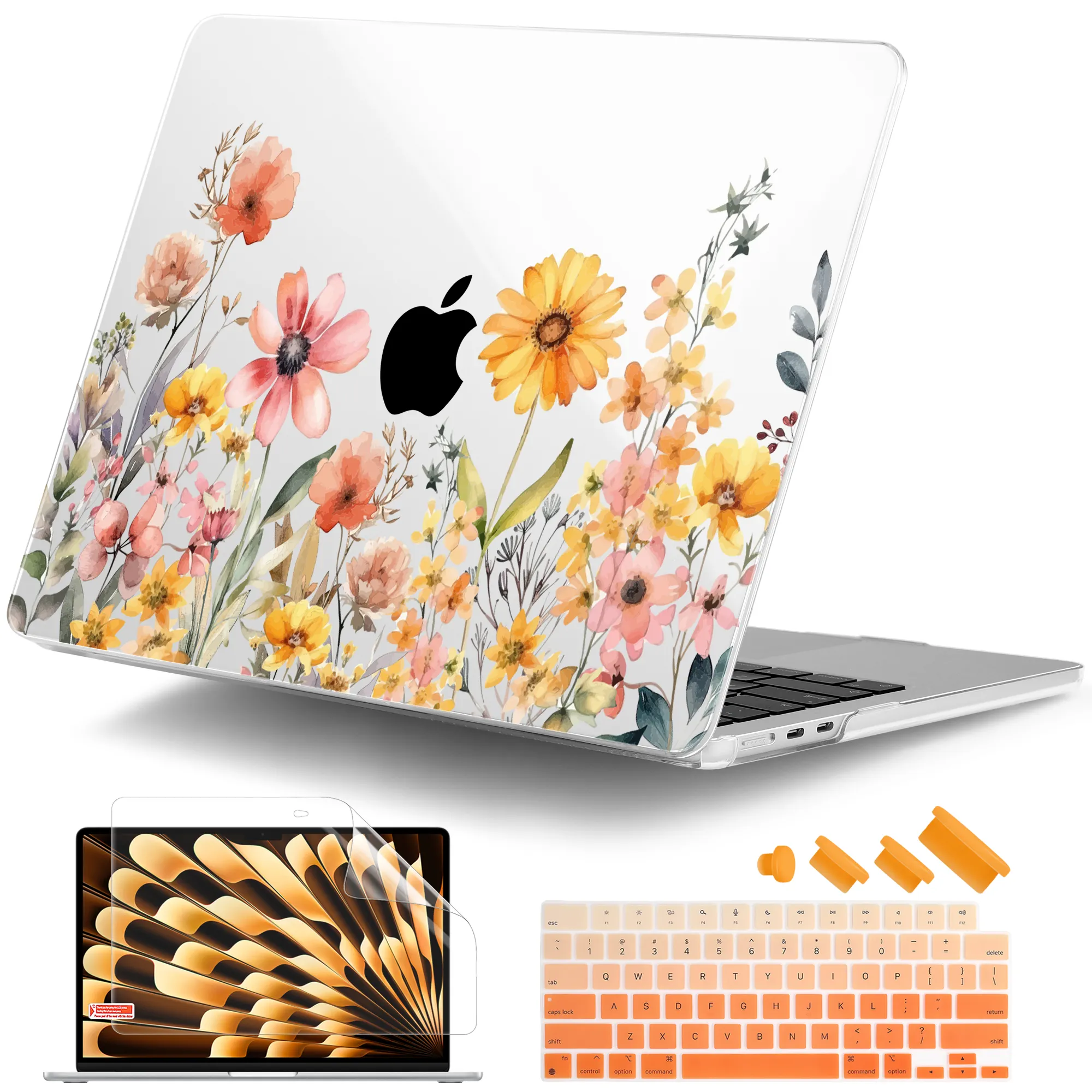 Nuovo ultimo stile per macbook air 15 pollici 2023 custodie trasparenti stampate UV trasparenti in cristallo per macbook con copertina in chip M2