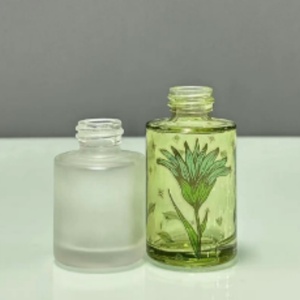 Flacon compte-gouttes en verre givré de luxe personnalisé de 30 ml, emballage cosmétique cylindrique à épaule plate pour sérum et huile - Product Image 4